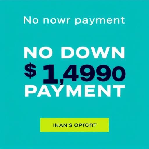 Finance option with no down payment