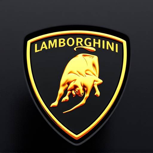 Official Lamborghini logo, a golden bull on a black shield.