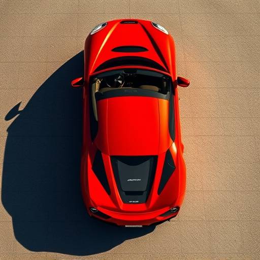 Side view of a vibrant red Ferrari 488 Spider with its top down on a sunny day.
